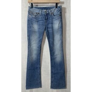 True Religion USA Section World Tour Women's Blue Denim Bootcut Jeans 28 112790